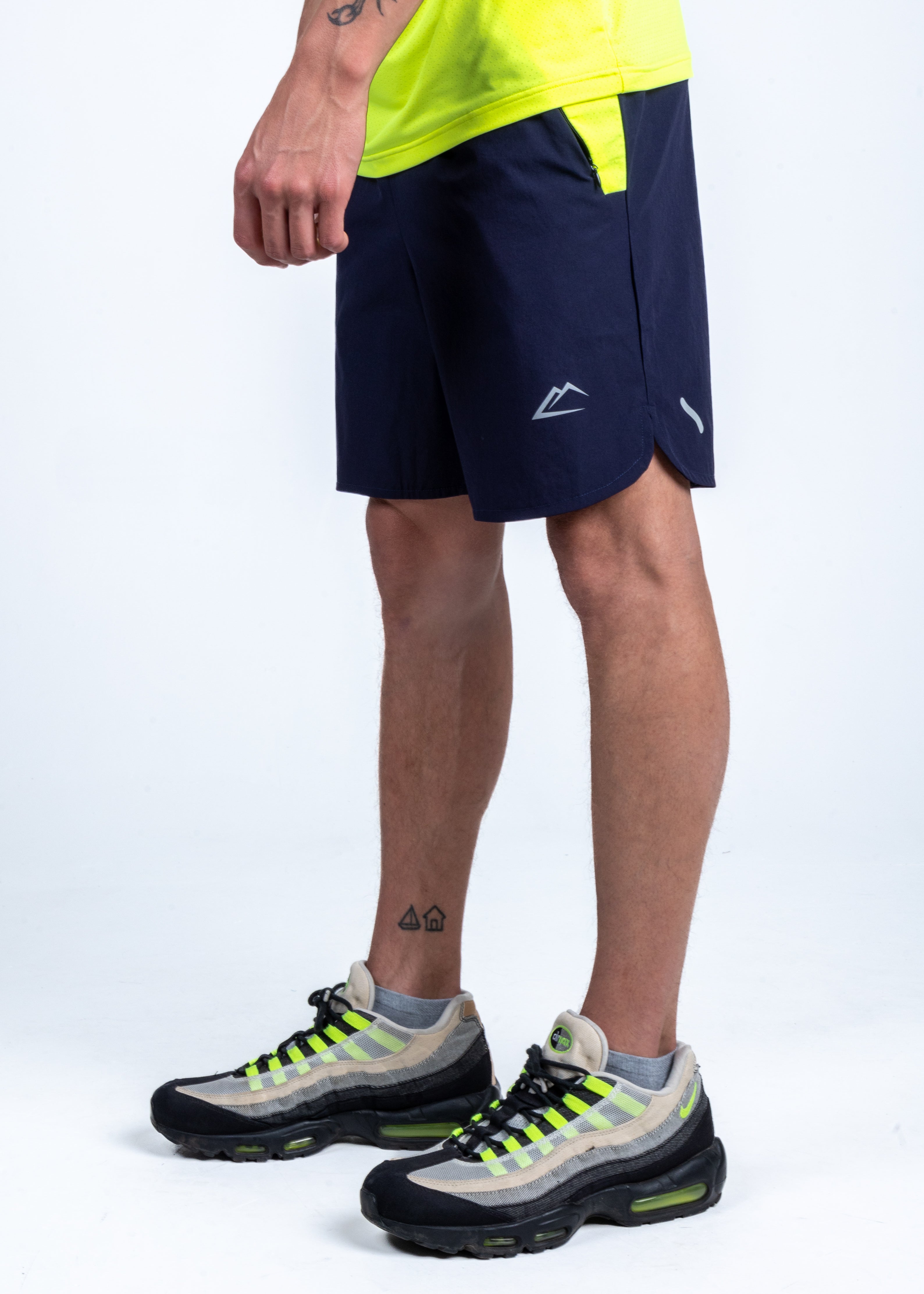 Terra Shorts - Navy/Neon Yellow