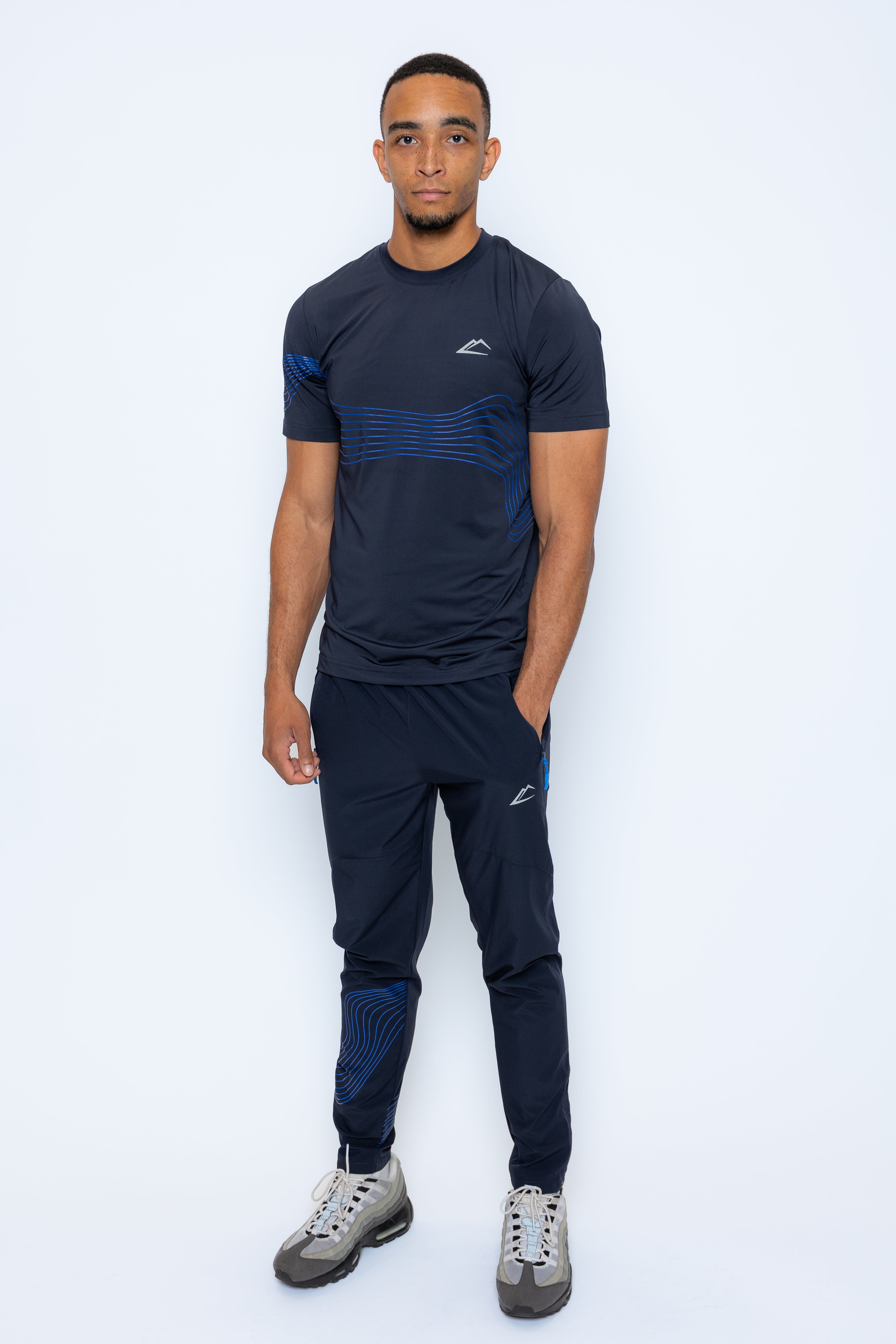 Wave T-Shirt - Navy/Royal Blue