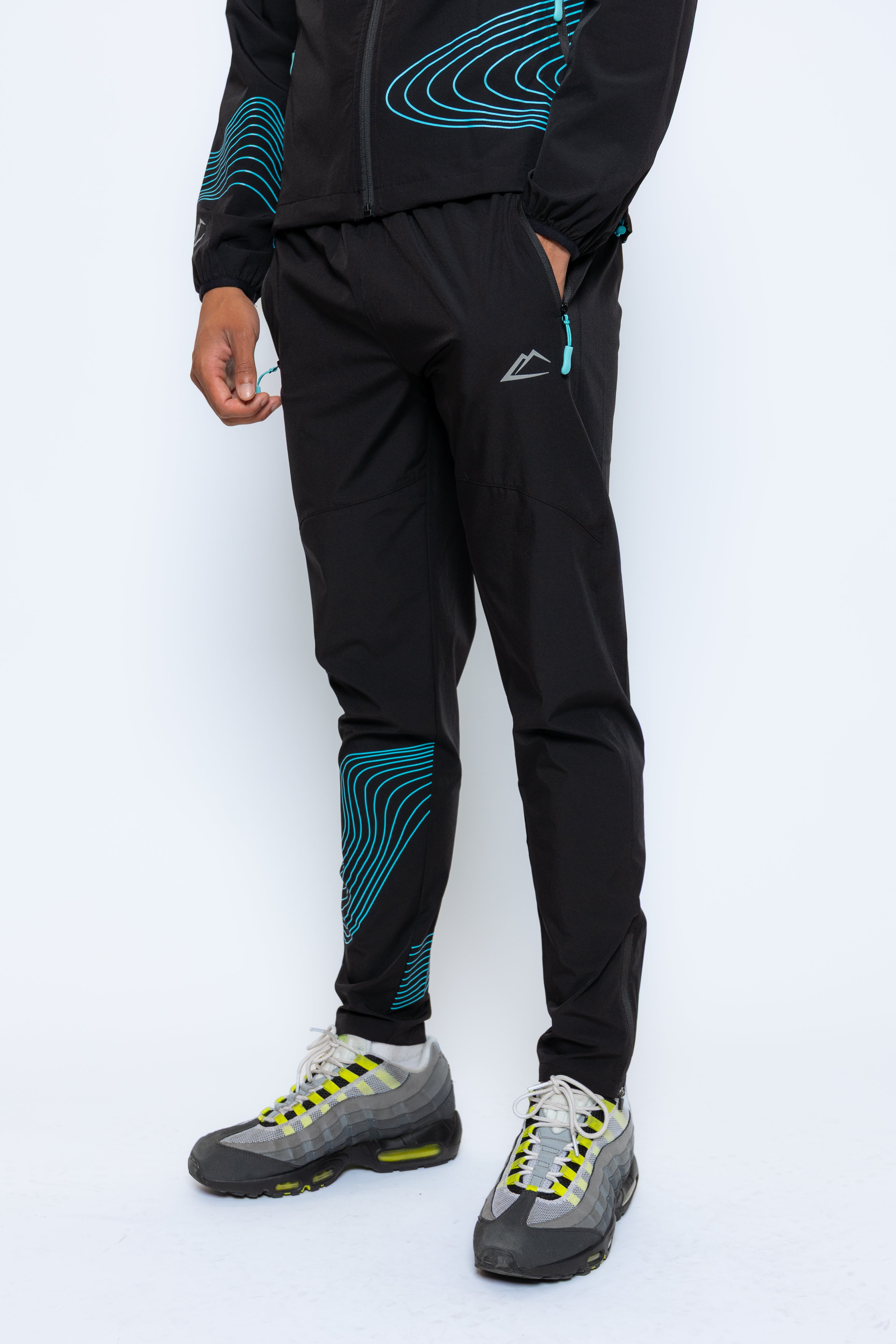 Wave 2.0 Bottoms - Black/Turquoise