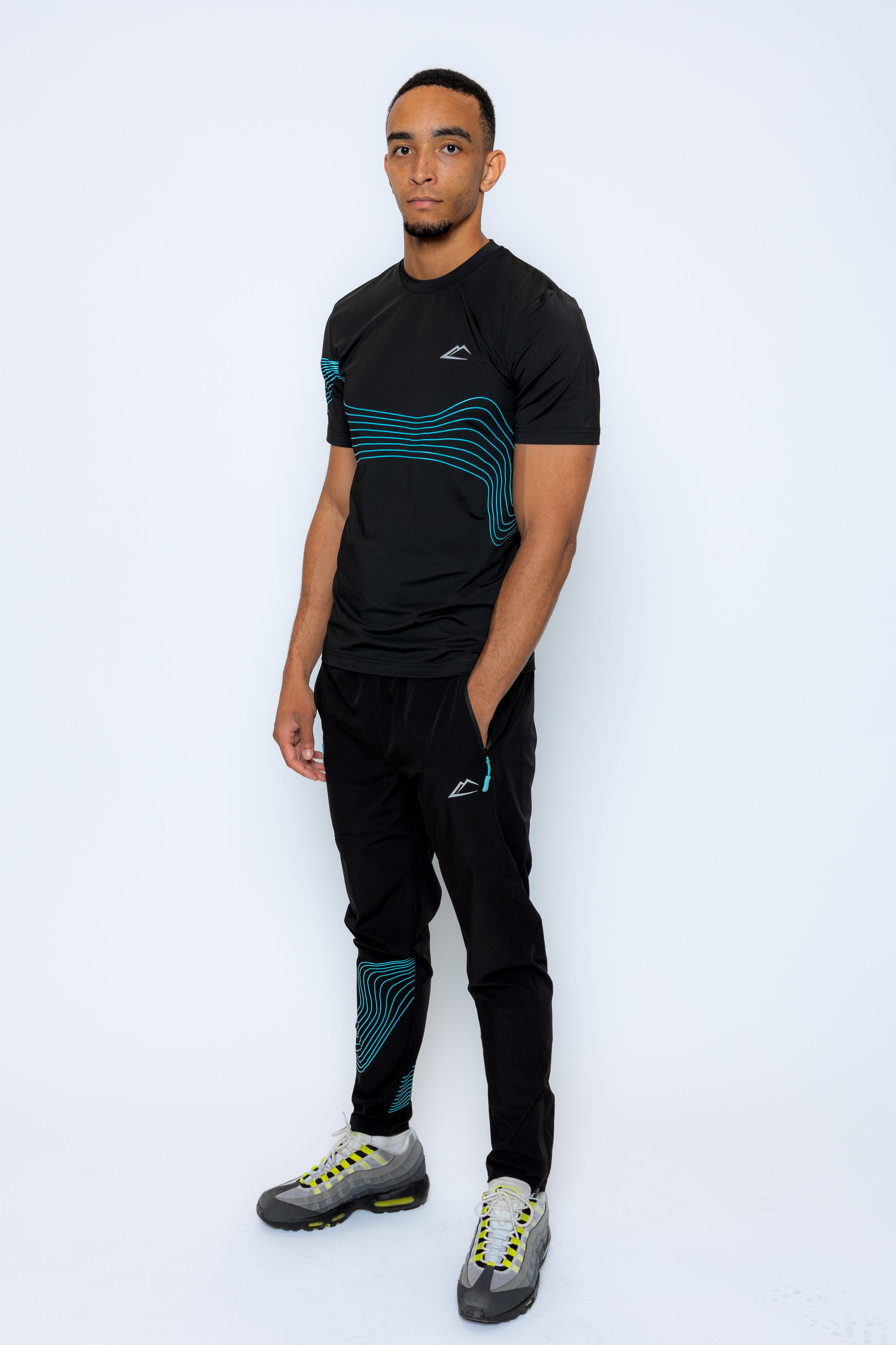 Wave T-Shirt - Black/Turquoise