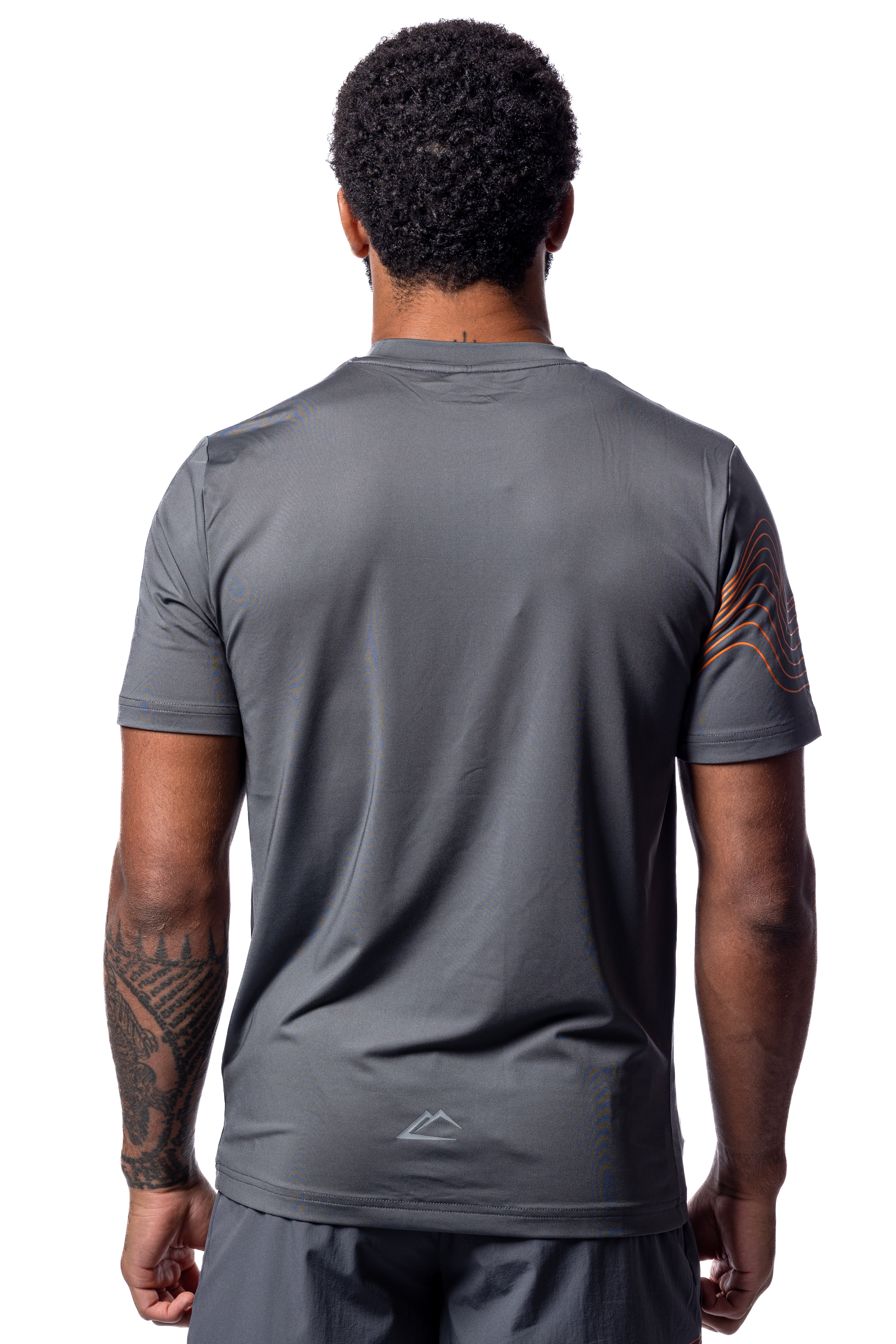 Wave T-Shirt - Mandarin/Grey