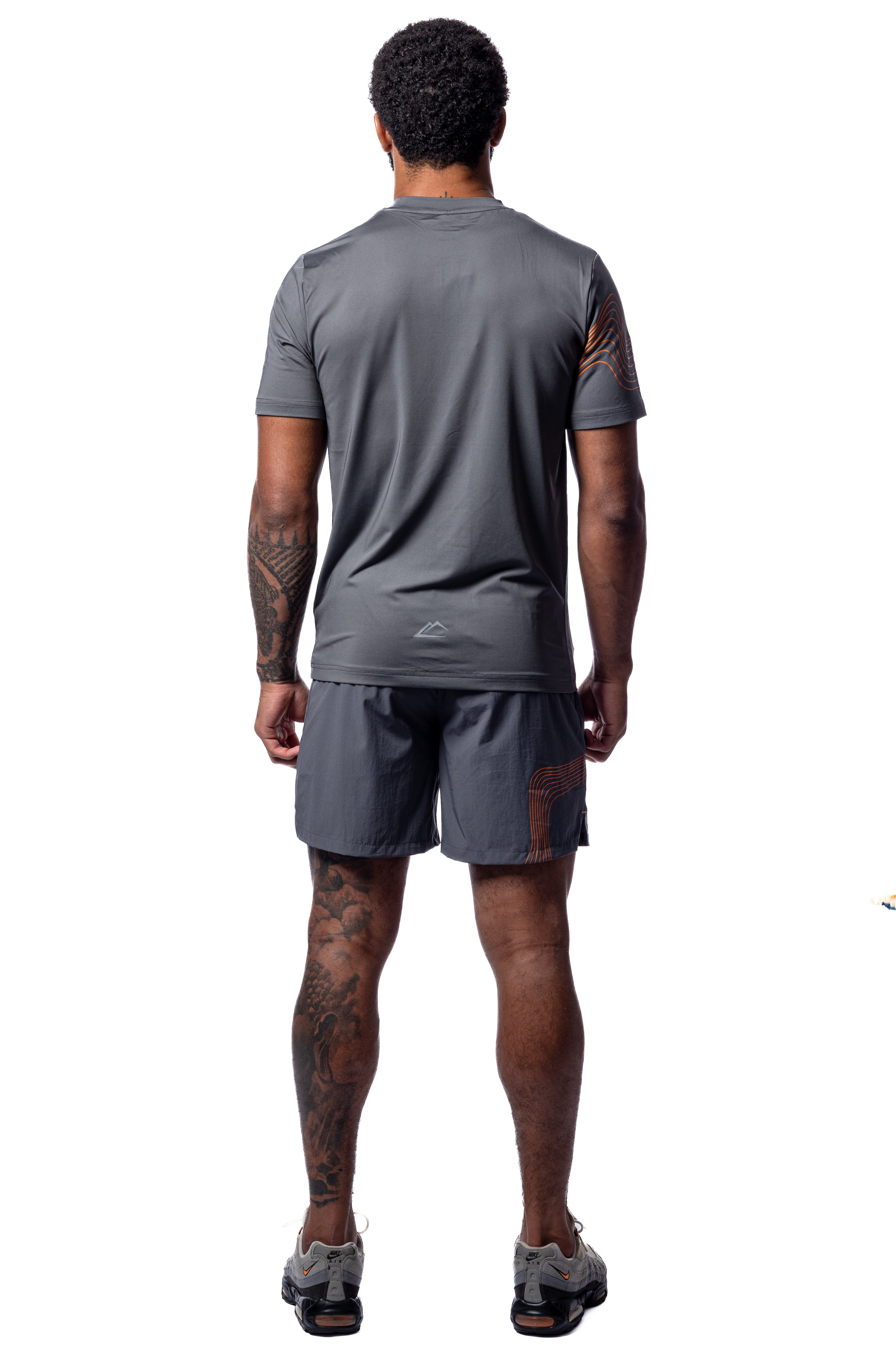 Wave T-Shirt - Mandarin/Grey
