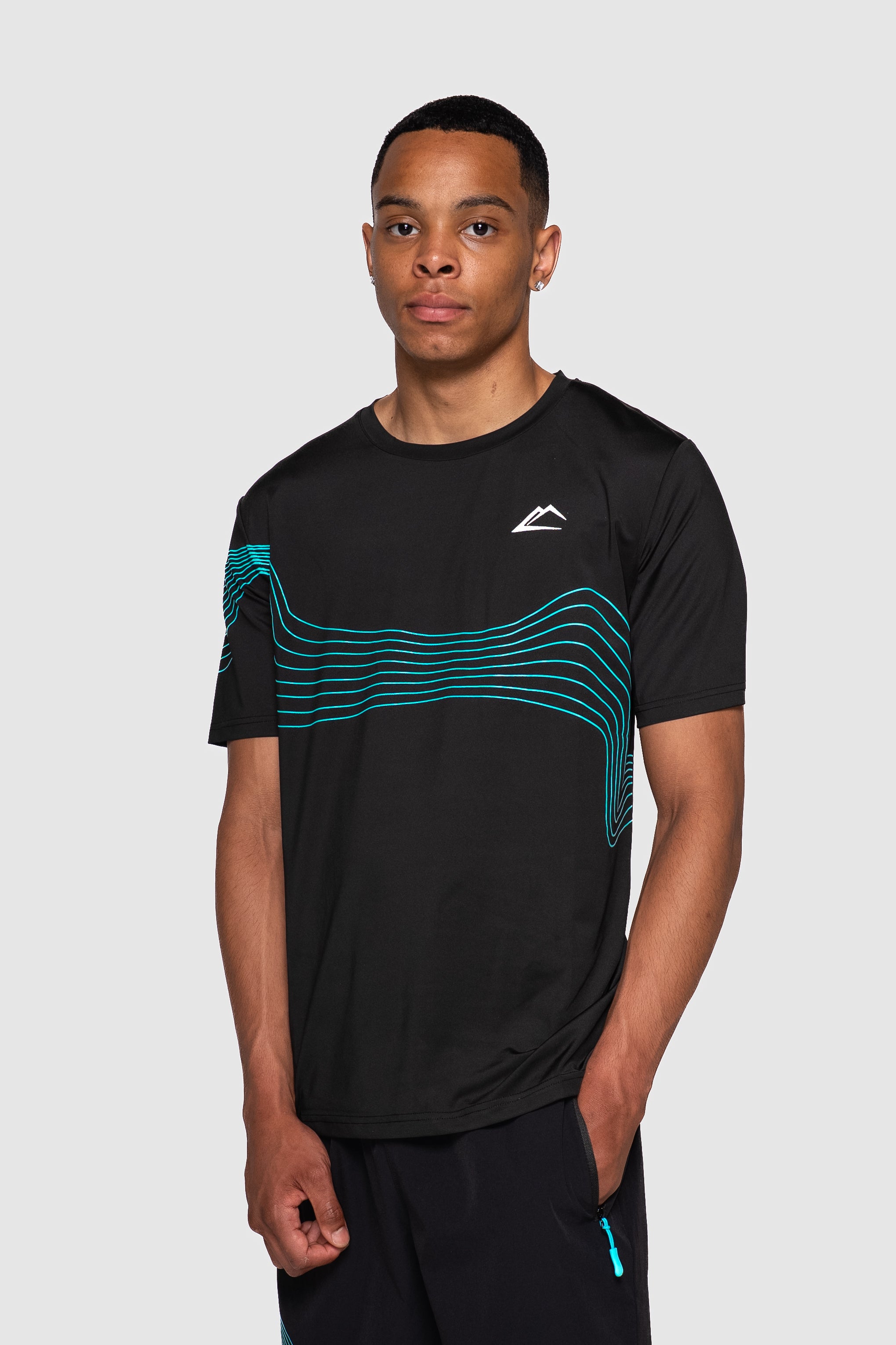 Wave 2.0 T-Shirt - Black/Turquoise