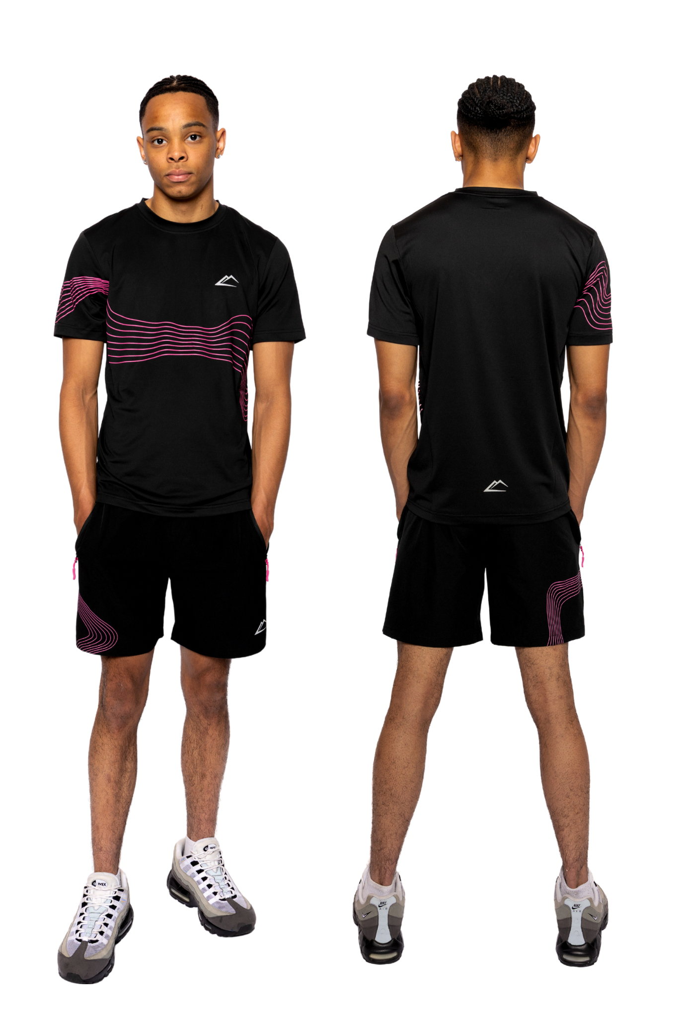 Wave T-Shirt Set - Hyper Pink/Black