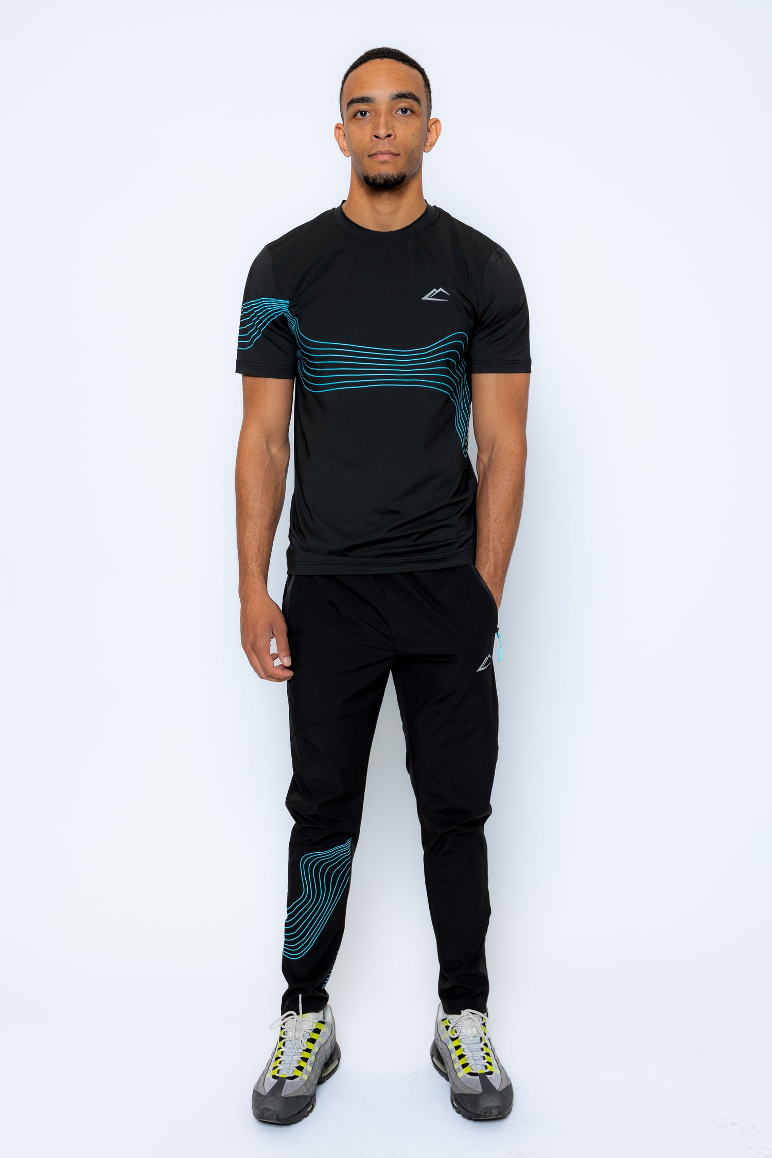 Wave T-Shirt - Black/Turquoise