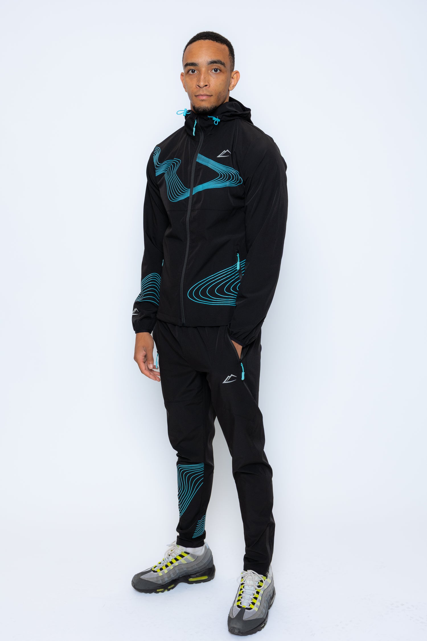 Wave Tracksuit - Black/Turquoise