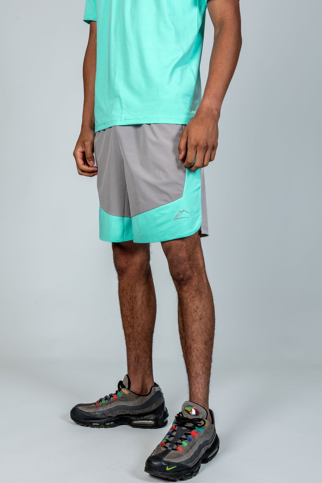 Rise Shorts - Grey/Hyper Turquoise