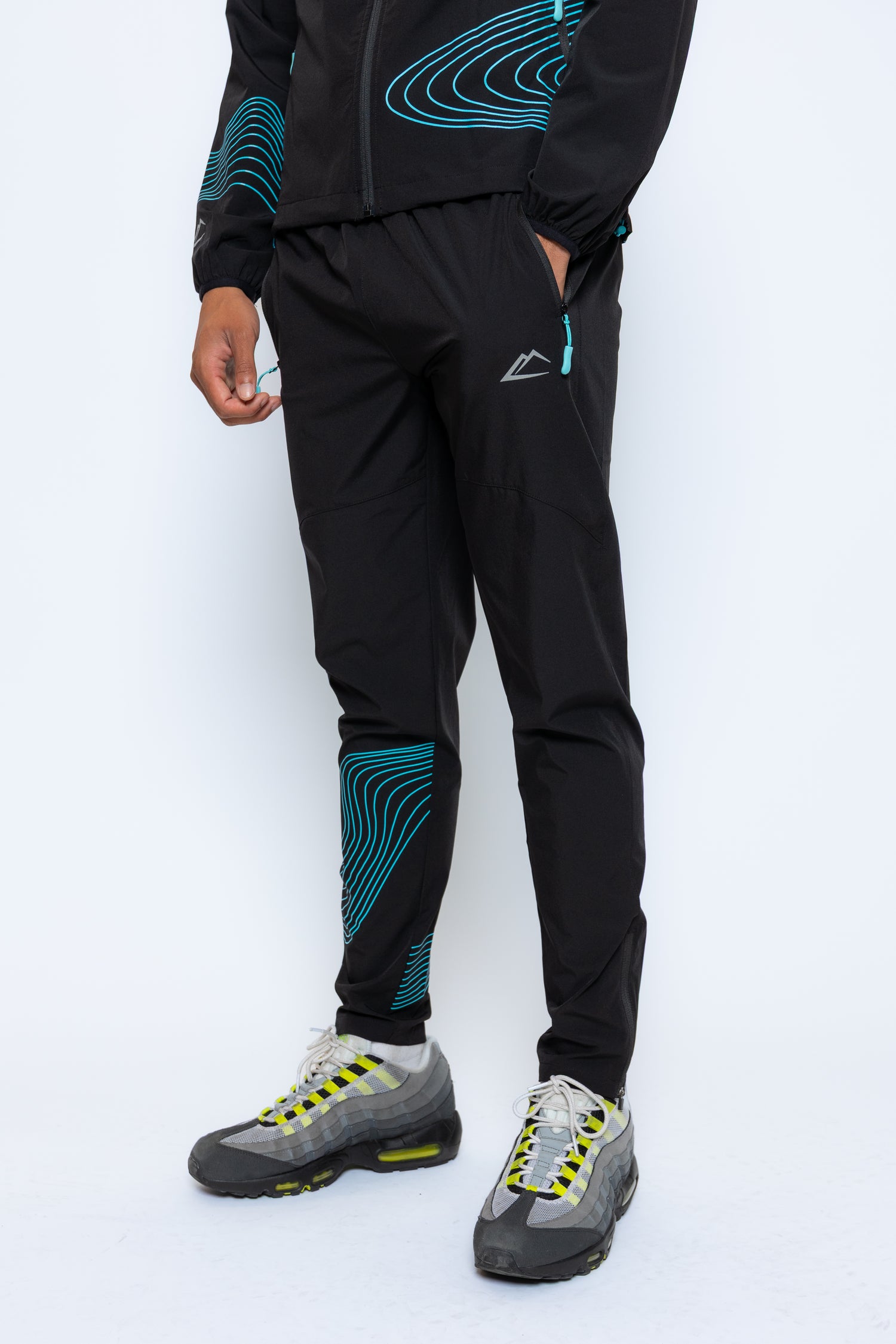 Wave Tracksuit - Black/Turquoise