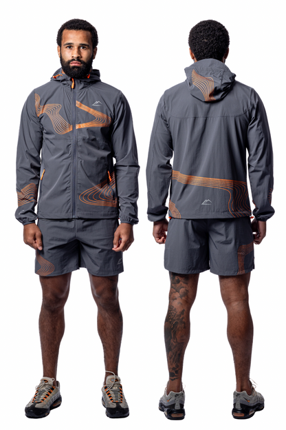 Wave Jacket Set - Mandarin/Grey