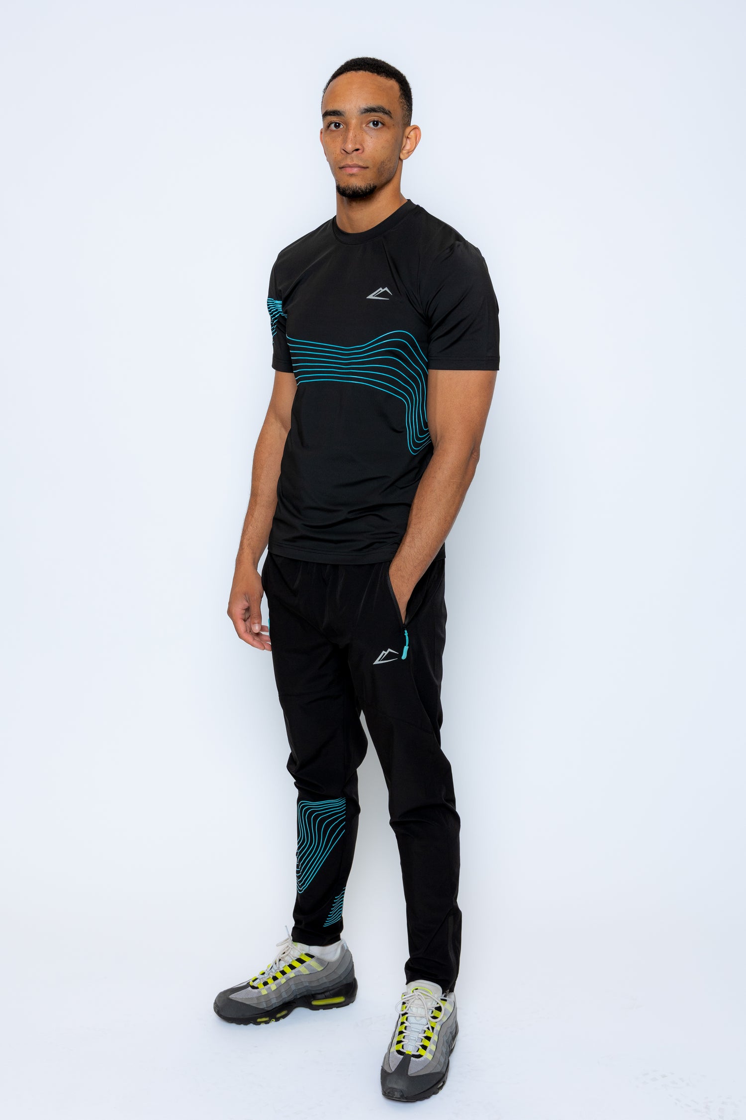 Wave T-Shirt - Black/Turquoise