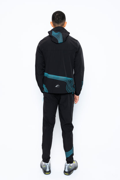 Wave Tracksuit - Black/Turquoise