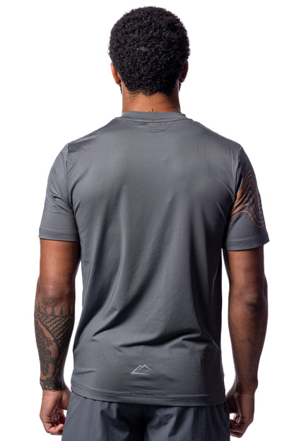 Wave T-Shirt - Mandarin/Grey
