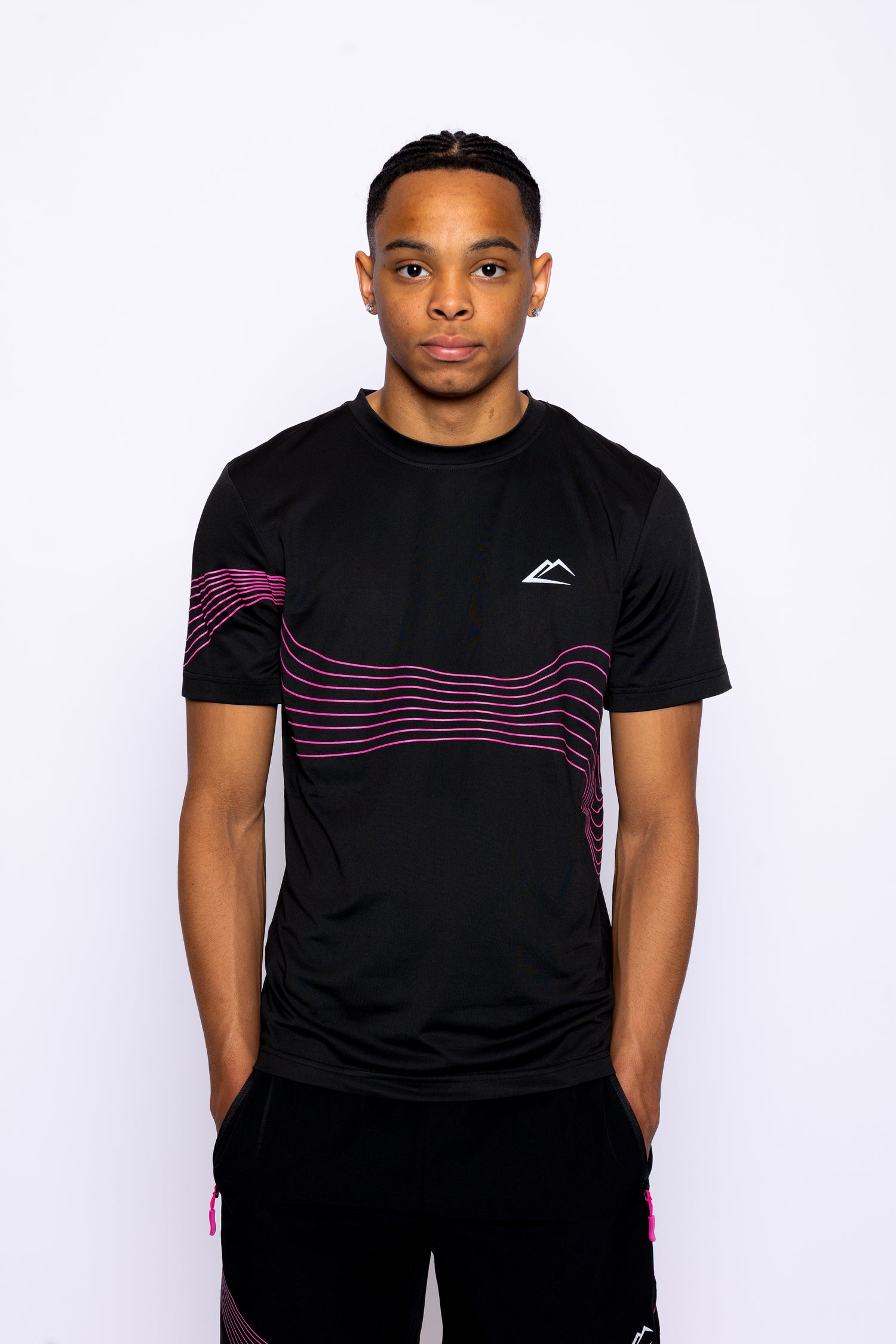 Wave T-Shirt - Hyper Pink/Black