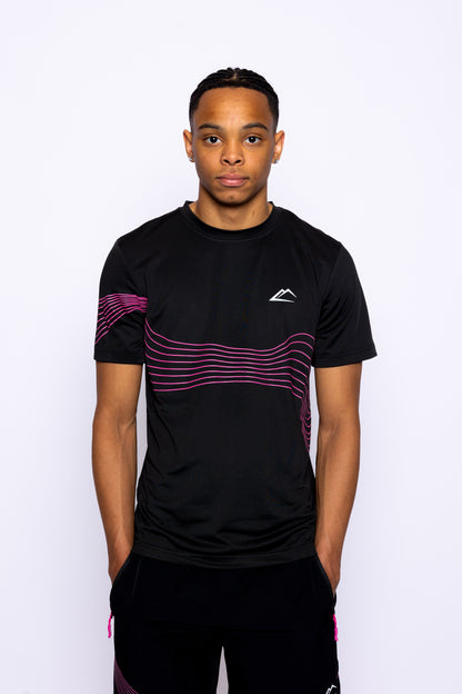 Wave T-Shirt - Hyper Pink/Black