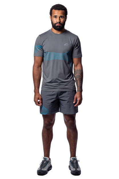 Wave T-Shirt - Baltic Blue/Grey