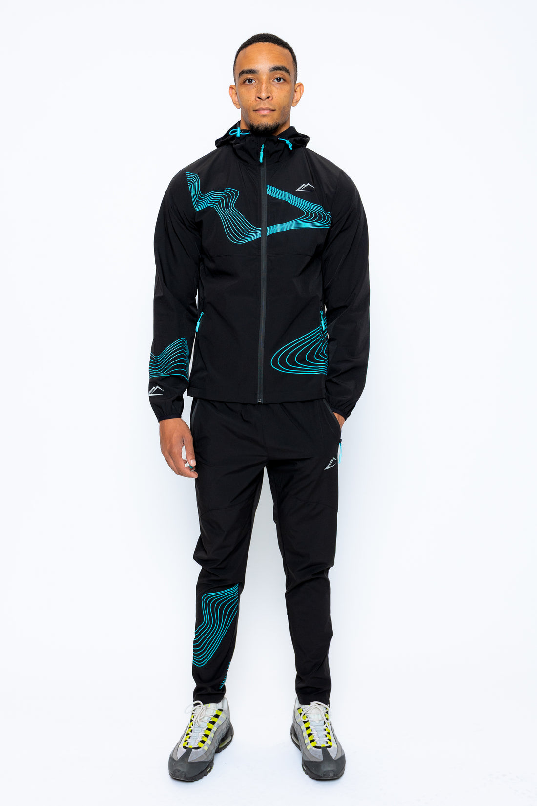 Wave Tracksuit - Black/Turquoise