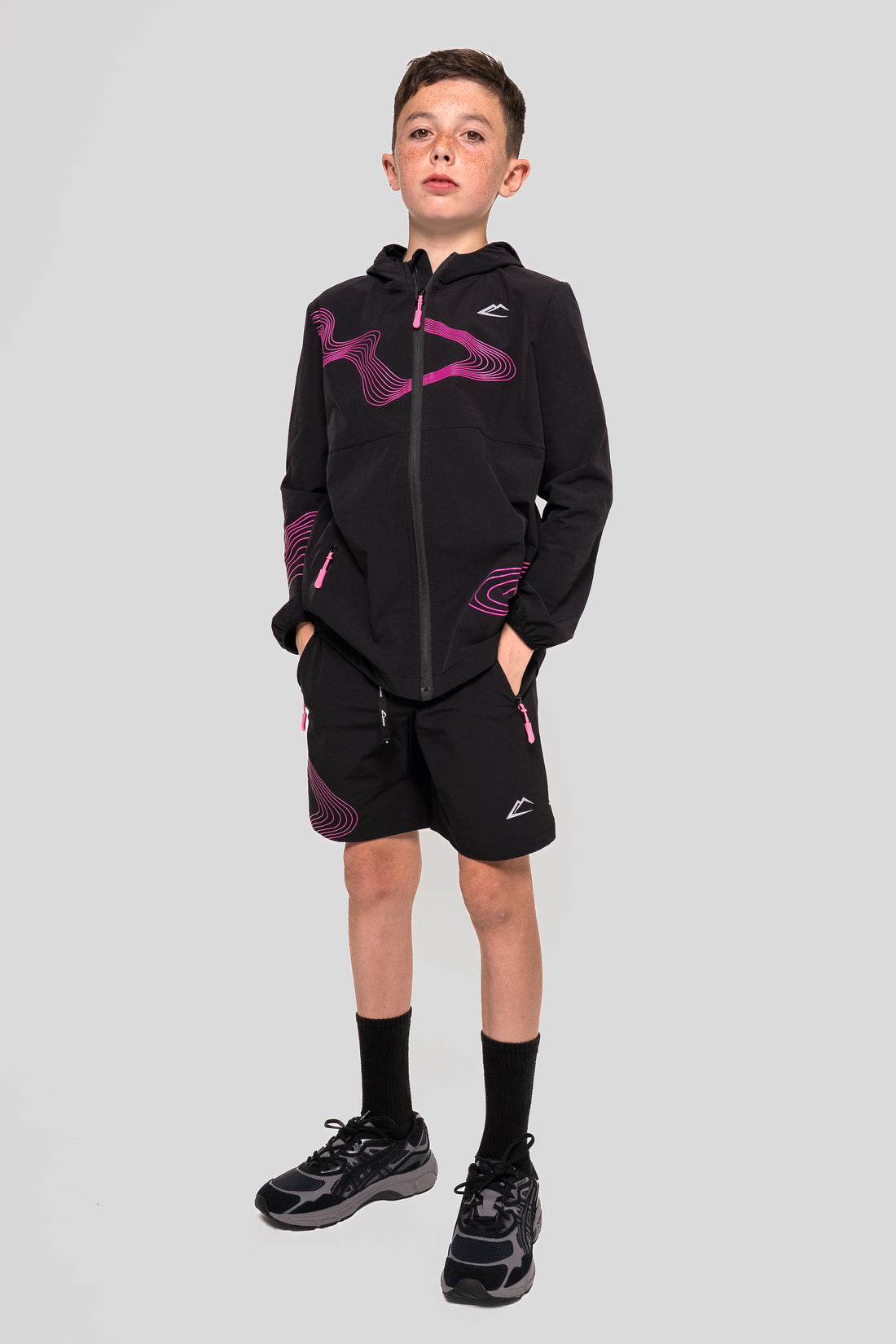 Juniors Wave Jacket Set - Hyper Pink/Black
