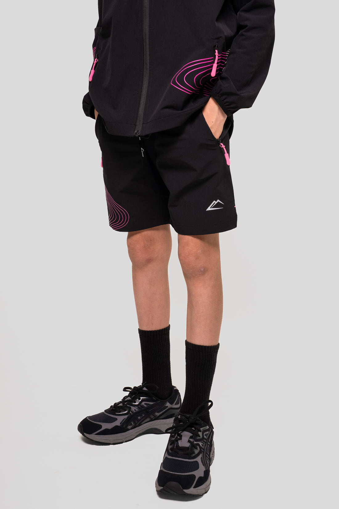 Juniors Wave Shorts - Hyper Pink/Black