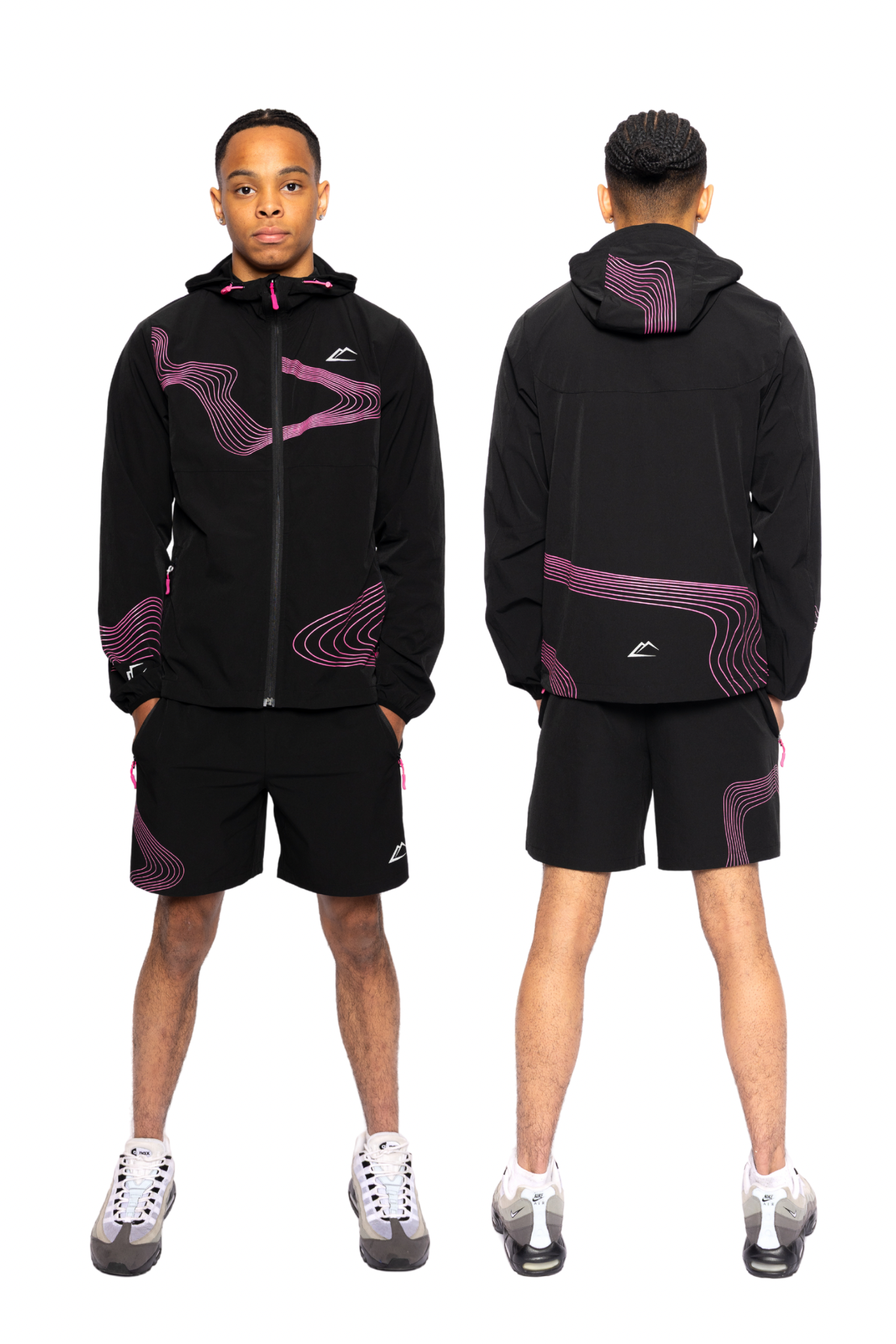 Wave Jacket Set - Hyper Pink/Black