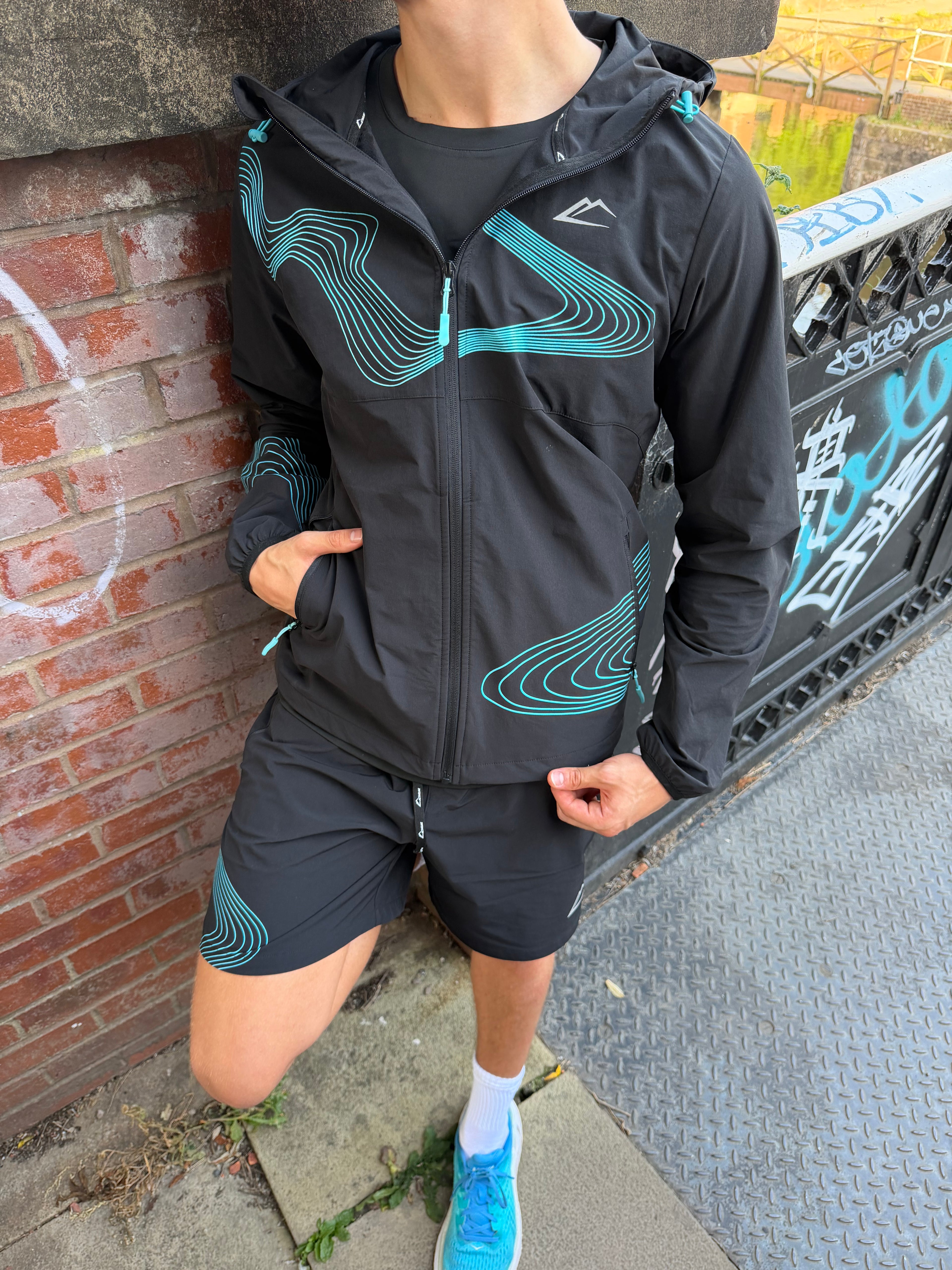 Wave 2.0 Windrunner Set - Turquoise/Black