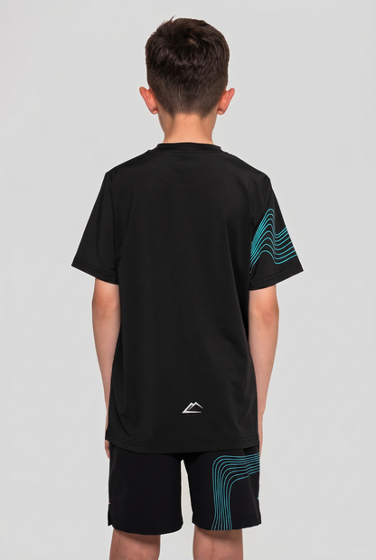 Juniors Wave Tee - Turquoise/Black