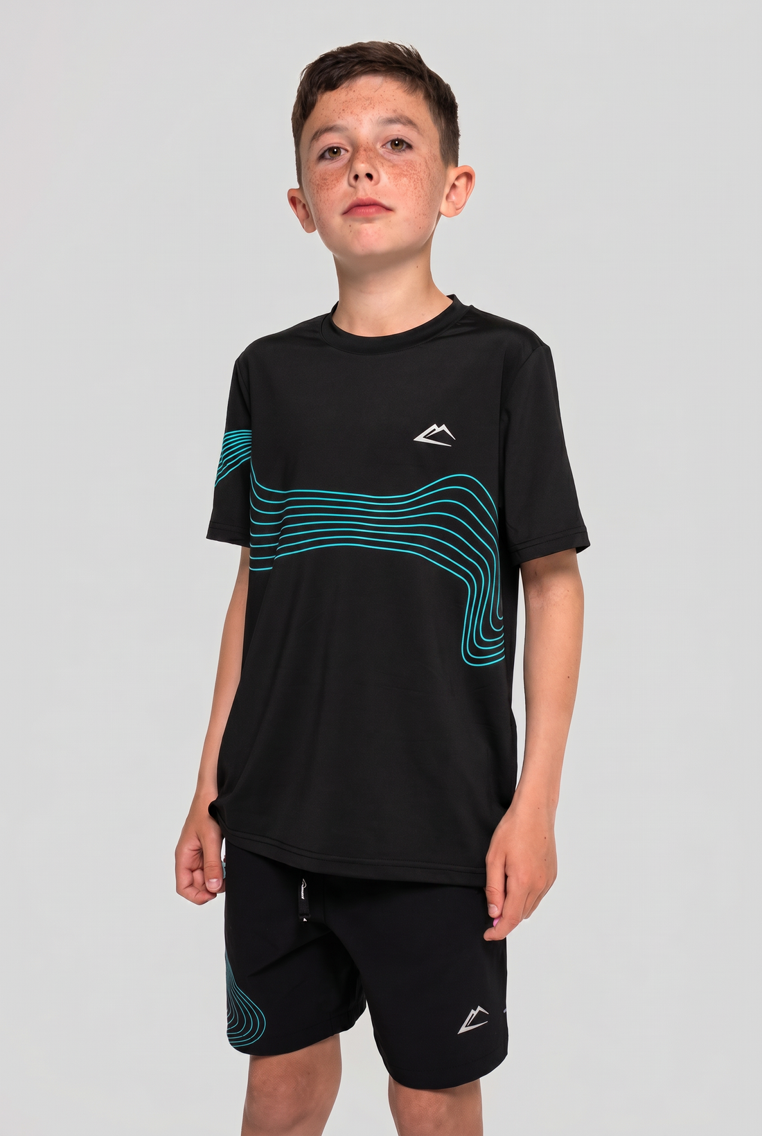 Juniors Wave Tee - Turquoise/Black
