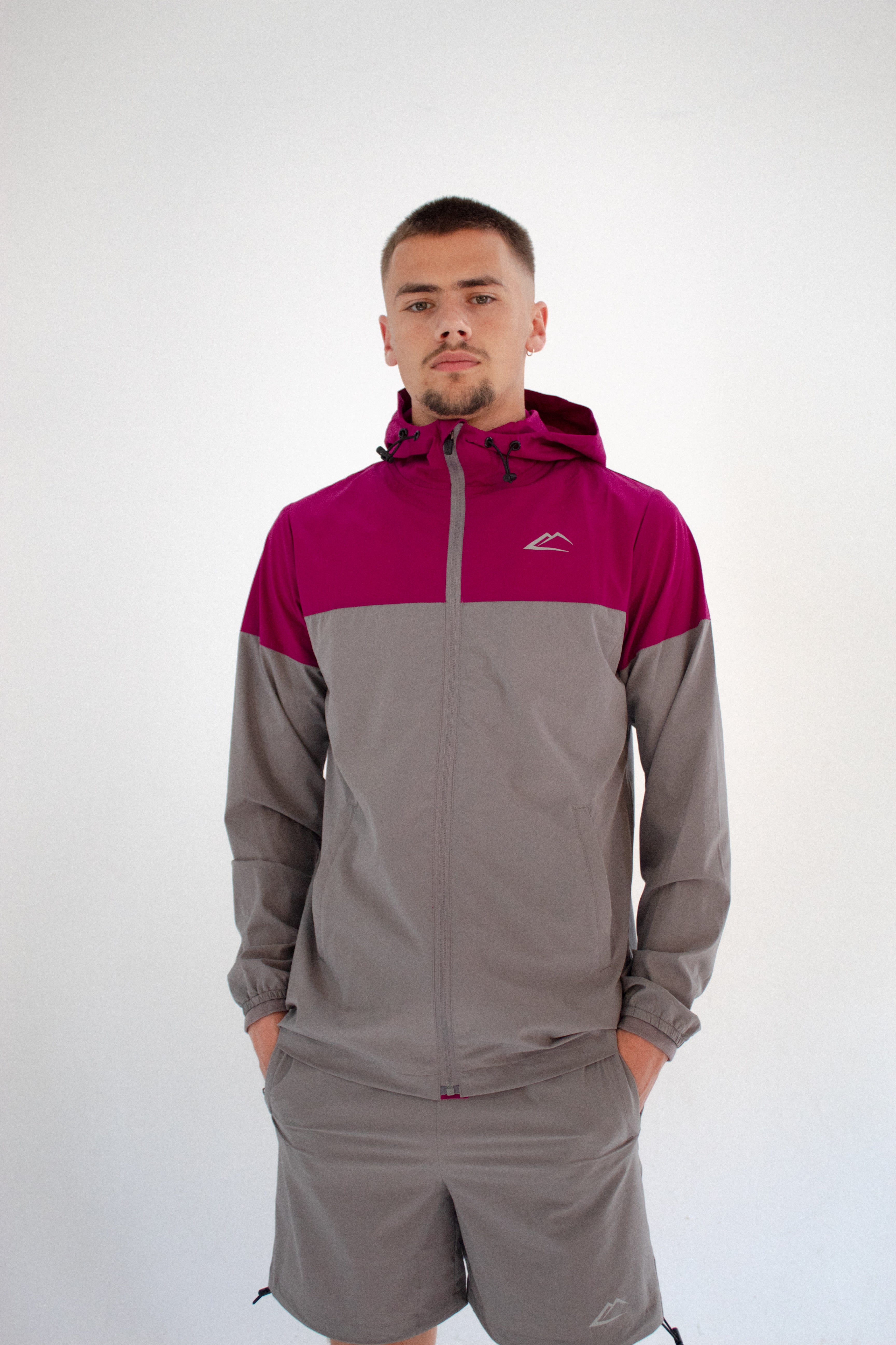 Panel Windbreaker - Beetroot